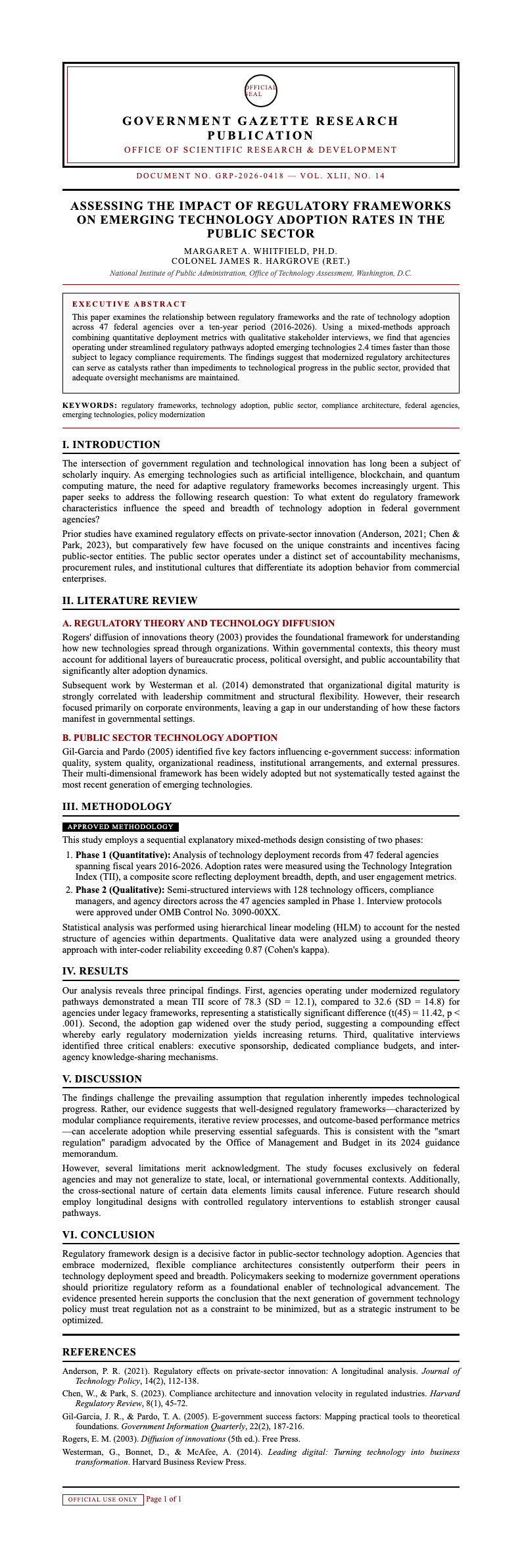 Government Gazette Research Paper